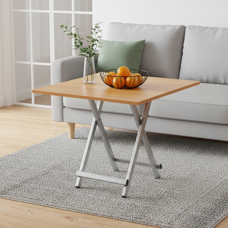 โต๊ะพับสี่เหลี่ยม โต๊ะกินข้าวแบบพกพา โต๊ะพับแบบพกพาสำหรับใช้ในครัวเรือน - รูปที่ 4