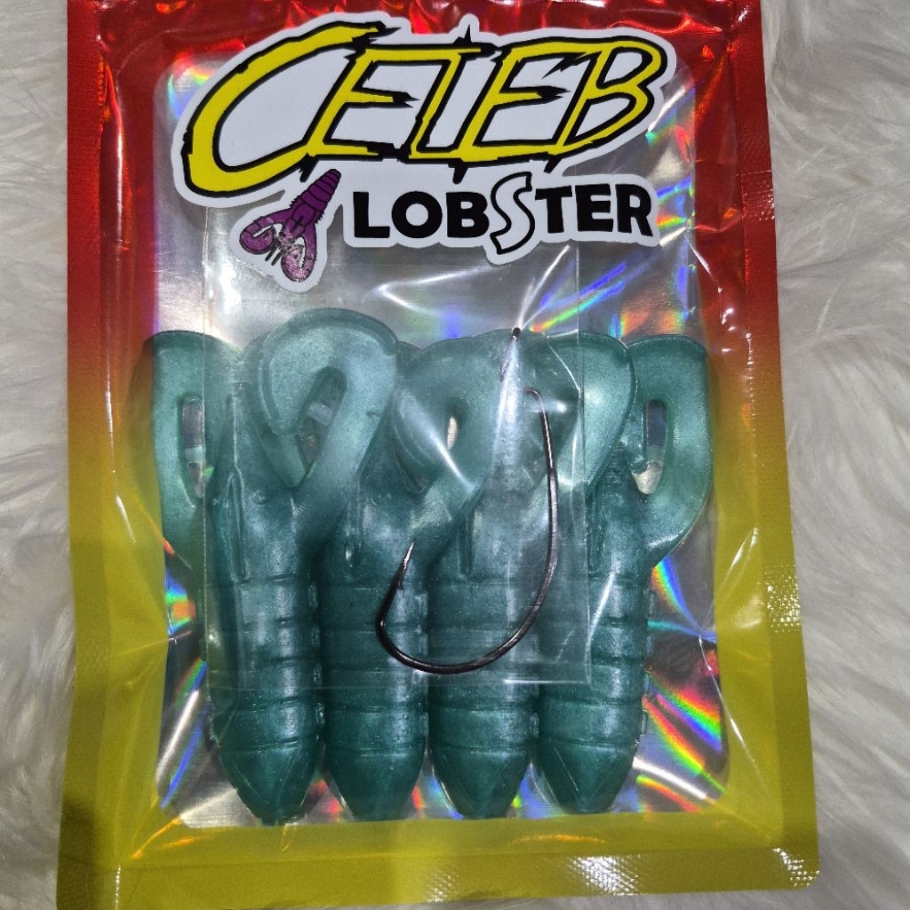 เหยื่อยาง ล๊อบสเตอร์ เหมาะสำหรับปลาชะโด ขนาด9ซม นน.17กรัม 1ซองได้เหยื่อ4ตัว แถมฟรีเบ็ด6/O - รูปที่ 3