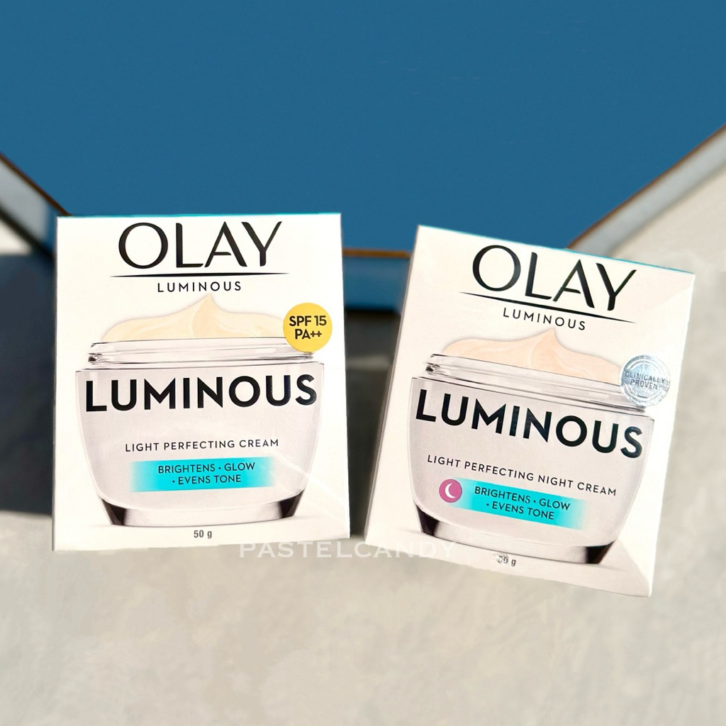 ฉลากไทย🔥แท้💯% [คู่] OLAY Luminous Light Perfecting Day + Night Cream เซรั่มและครีมลดจุดด่างดำ สกินแคร์เพื่อผิวกระจ่างใส