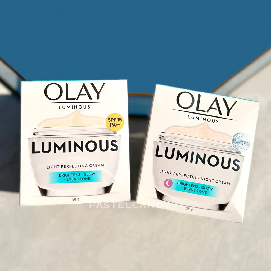 ฉลากไทย🔥แท้💯% [คู่] OLAY Luminous Light Perfecting Day + Night Cream เซรั่มและครีมลดจุดด่างดำ สกินแคร์เพื่อผิวกระจ่างใส