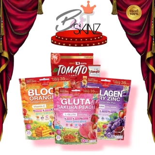 MIKEO Gluta Collagen น้ำชงมิเกว ส้มเลือด ผงชงวิตามินซีผิวสวย เบอรี่ และพีช ลดสิว ไม่มีน้ำตาล