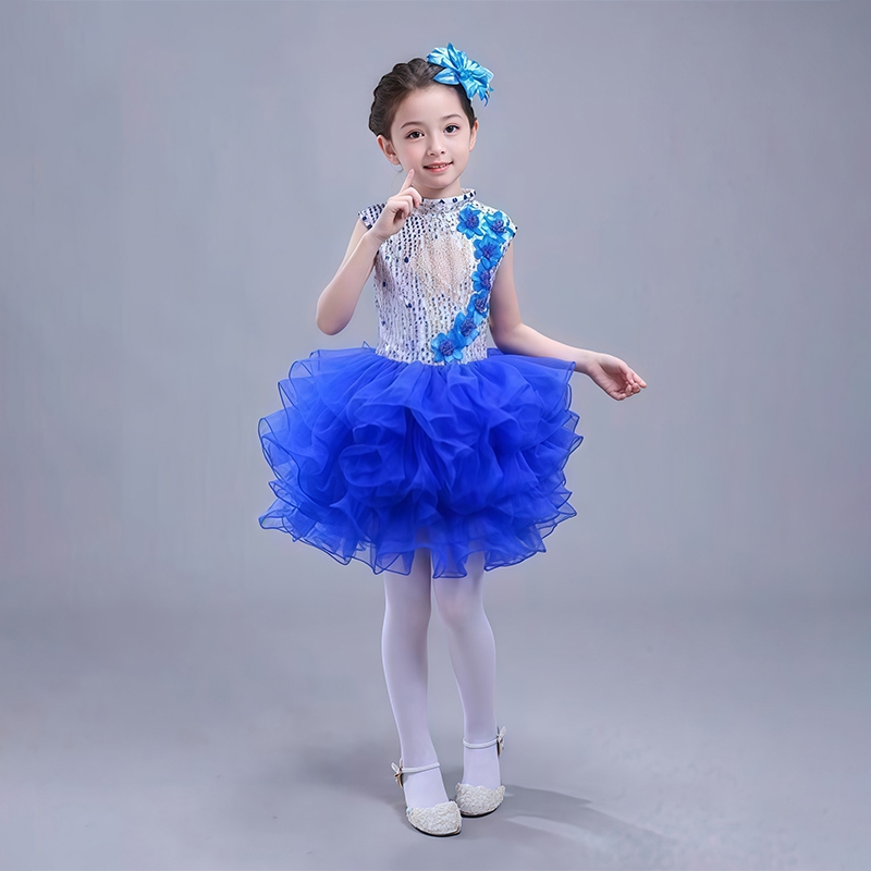 ชุดดรัมเมเยอร์เด็ก พร้อมส่งในไทย ชุดเดินพาเหรด สีฟ้า  ชุดเต้นวันเด็ก กิจกรรมเด็กอนุบาล ประถม เดรสกระโปรงฟู มาใหม่ แฟชั่น - รูปที่ 3