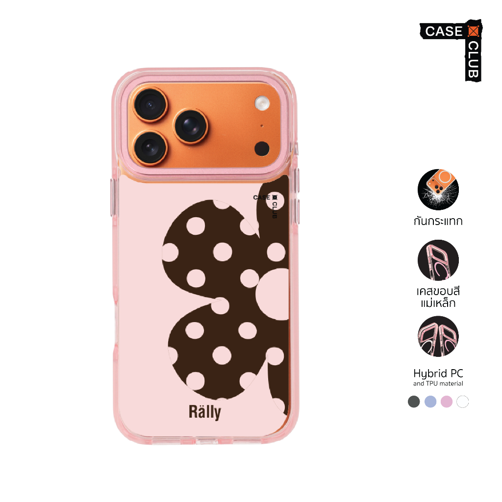 CaseClub เคสไอโฟน เคส ขอบสี เคสแม่เหล็ก ลาย Rally Blush Bloom ดอกไม้ลายจุด สำหรับ i17 Pro Max/i17 Pr