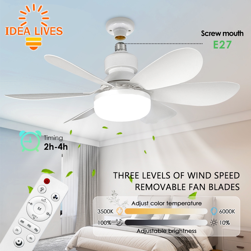 【Idea life】LED Ceiling fan Lamp โคมไฟเพดานรูปดาว พร้อมรีโมทหรี่แสงได้ 40W เหมาะสำหรับห้องนั่งเล่นห้องนอน มีรีโมทควบคุม
