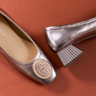 LA BELLA รองเท้าคัชชูส้นสูงหนังแกะ รุ่น LB AMORE QUEEN MID HEELS 9 สี