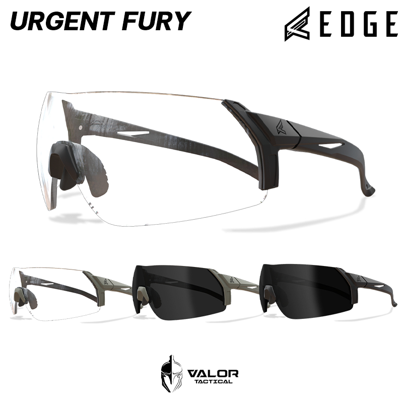 Edge Eyewear - Urgent Fury Safety Glasses  แว่นตาทหาร ANSI Z87.1+ แว่นนิรภัย กันแดด ป้องกันสะเก็ด