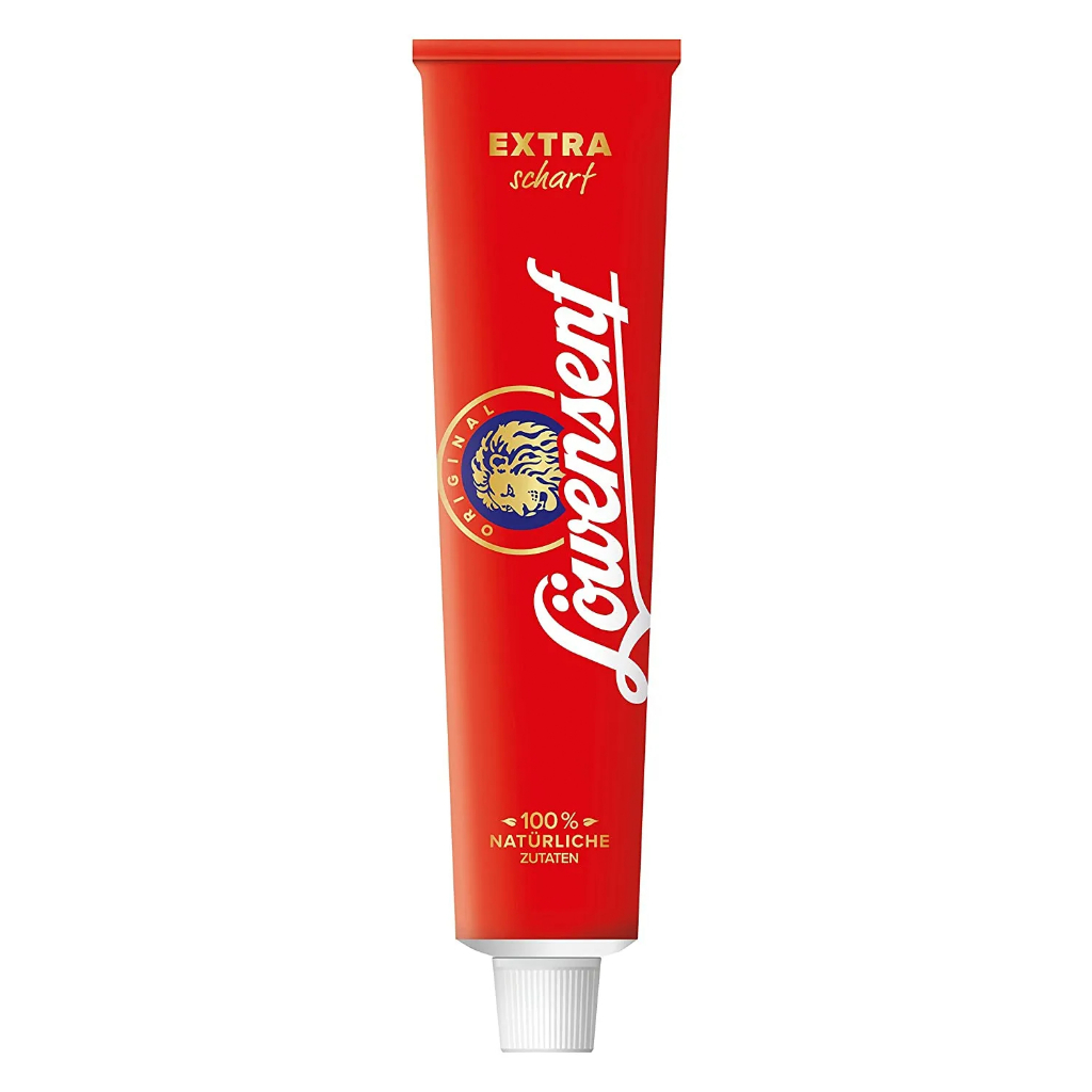 Loewensenf Extra Hot German Mustard 100ml - Loewensenf extra scharf - โลเวนเซนฟ์ เอ็กซ์ตร้าฮอต เยอรมันมัสตาร์ด 100มล.