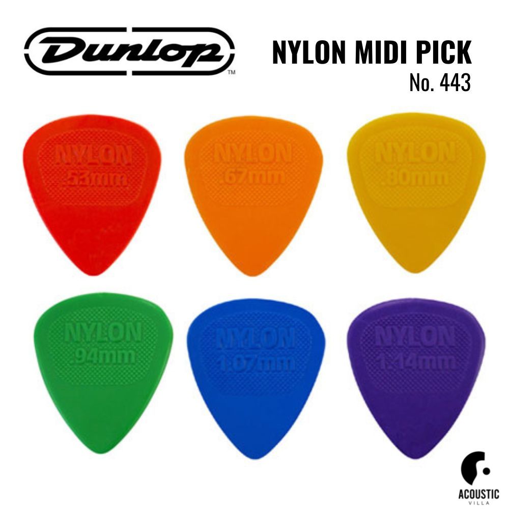 ปิ๊กกีตาร์ Dunlop Nylon Midi Standard Pick (443)