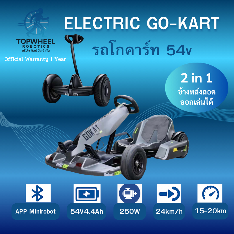 โกคาร์ทไฟฟ้า54V Hoverboardถอดออกยืนเล่นได้ electric go kart Drift kart Pro บังคับผ่าน app