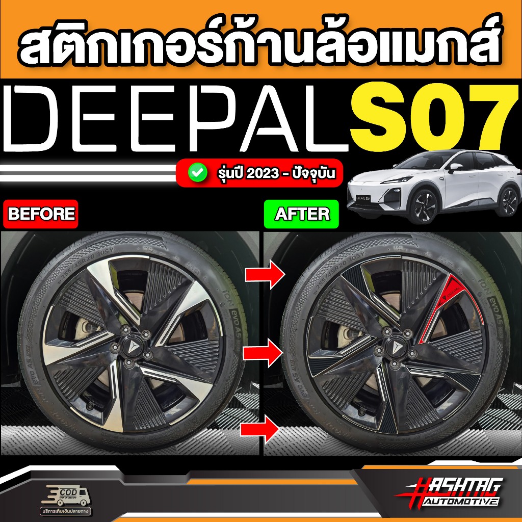 สติกเกอร์เคฟล่าติดก้านล้อแมกส์รถ Deepal S7 SO7 S07 รุ่นปี 2023- ปัจจุบัน [ ดี-พอล เอส07 ]