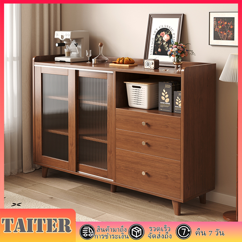 【Taiter】🔥ตู้เก็บของ ตู้เก็บจานชาม ตู้ครัว ขนาดใหญ่ พร้อมประตูแบบเลื่อนลื่น เหมาะสำหรับห้องครัวและห้องนั่งเล่น
