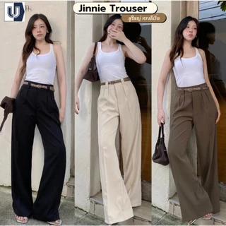 T43 Jinnie Trouser กางเกงทรงกระบอก ใหญ่ เอวสูง หูใหญ่ จับจีบสองข้าง พรางหุ่นสะโพก