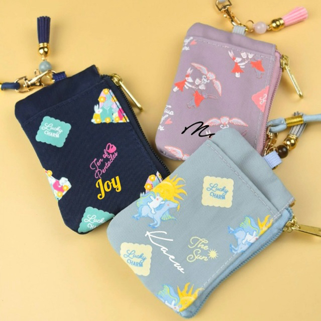 ซื้อ4แถม1 สกรีนชื่อฟรี กระเป๋าใส่บัตรห้อยคอสายมู เสริมโชคการเงิน,ความสำเร็จ,ความรัก พร้อมหินมงคล กระเป๋าสตางค์ห้อยคอ
