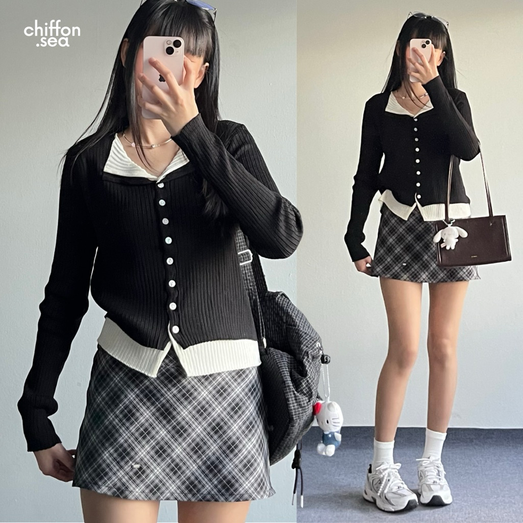 Chiffon.sea | Ink layer cardigan คาร์ดิแกนเลเยอร์