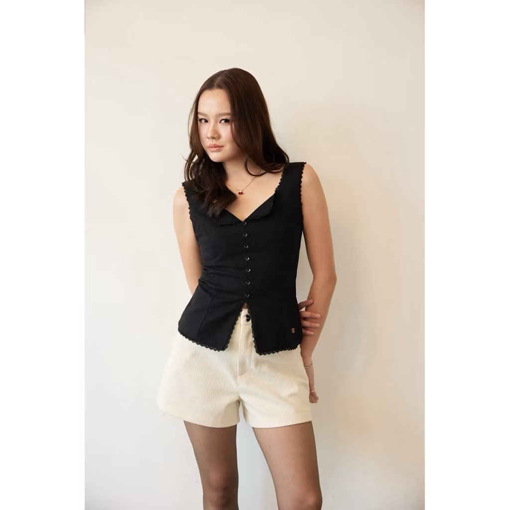 (used) เสื้อแบรนด์ swana.ss สีดำ