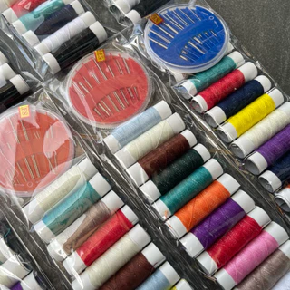 ชุดด้ายเย็บผ้า เข็ม+ด้าย12สี แพคละ12ชุด