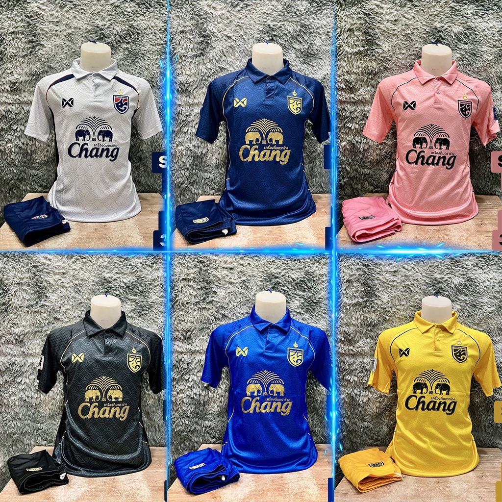 ชุดฟุตบอล เสื้อบอล ผู้ใหญ่ ได้ทั้งชุด(เสื้อ+กางเกง) แขนสั้น 2025-26 รวมทีมไทย74