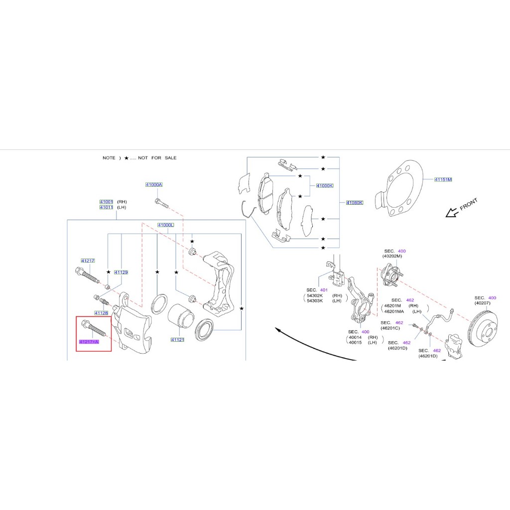 สลักล๊อคดิสค์เบรกหน้า  แท้ นิสสัส  ลิวีน่าL11N   41134EE52A