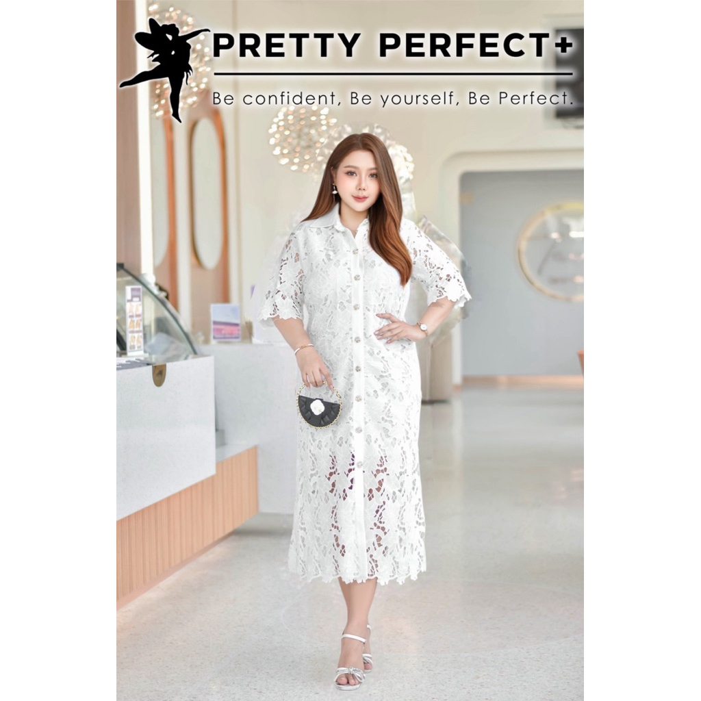 Perfect Lace Premium long Shirt เสื้อเชิ้ต ลูกไม้พรีเมี่ยม อก 38-62+