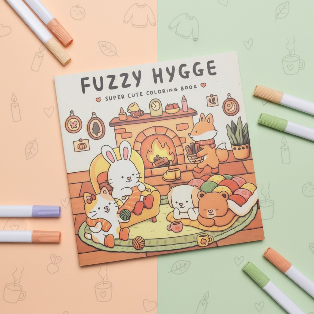 สมุดระบายสี FUZZY HYGGE 94 หน้า ภาพน่ารัก เพื่อฝึกทักษะ