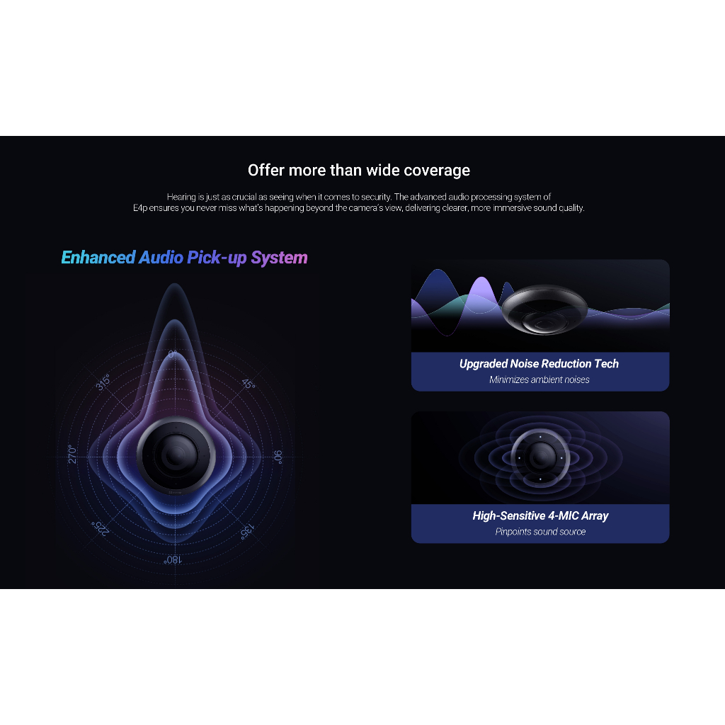EZVIZ E4P 3k+ (6MP) Smart Wi-Fi Panoramic Fisheye Camera คมชัดไร้จุดบอด360° พร้อมดีไซน์ทันสมัย สนทนาแบบสองทาง - รูปที่ 4