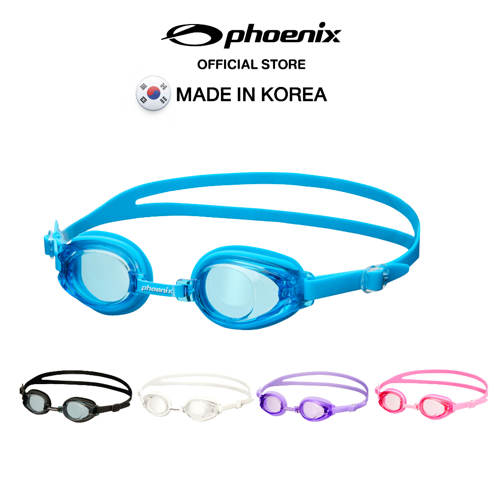 Phoenix PN-509J แว่นว่ายน้ำเด็ก (Junior) เลนส์ใส UV 99.9% ดีไซน์สายรัดคู่ ขอบซิลิโคน