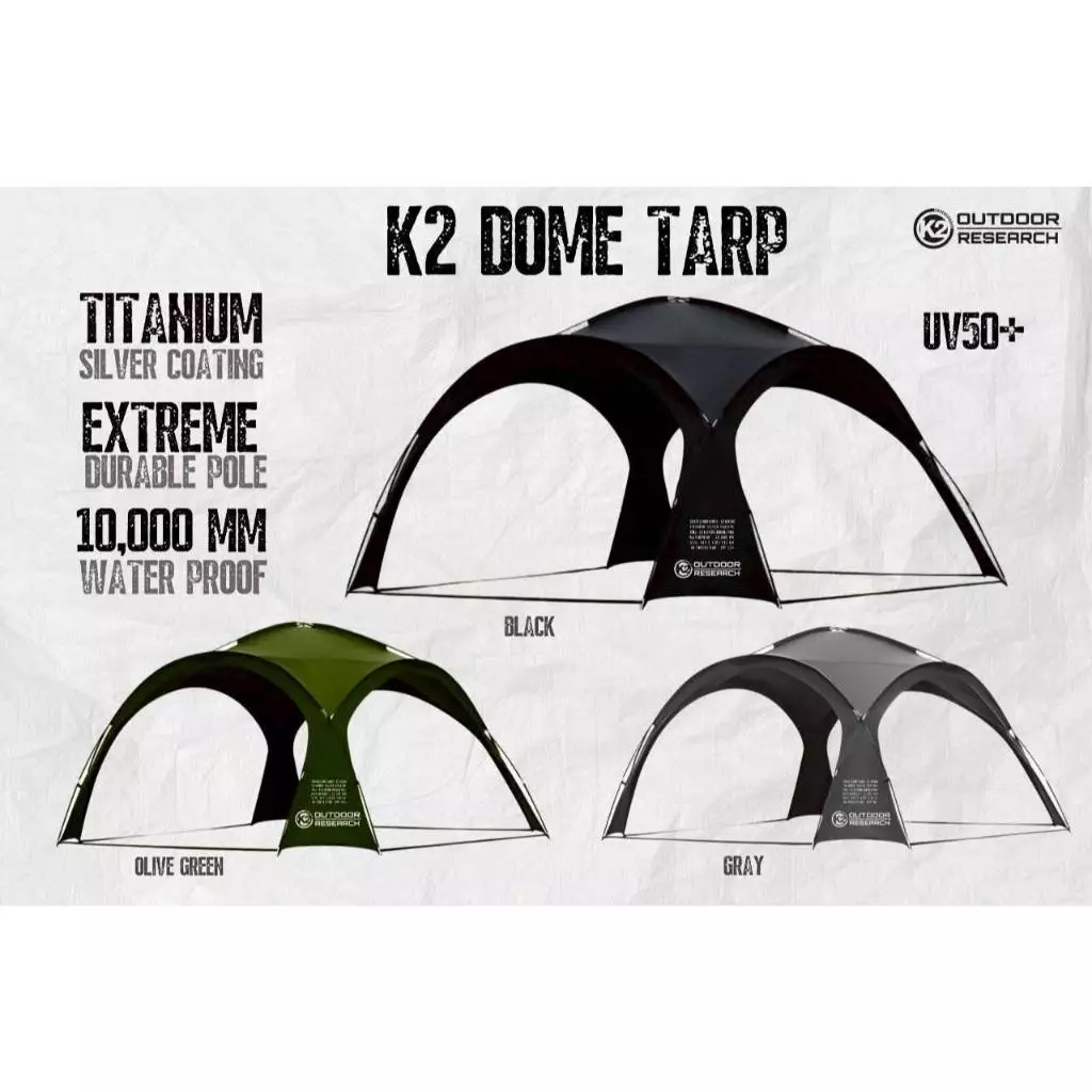 K2 PARABOLA DOME TARP ทาร์ปโดม กันแดด UPF50+ กันฝน ผ้ากันน้ำ 10,000 มม. แข็งแรงทนทาน สำหรับแคมป์ปิ้ง thumbnail 4