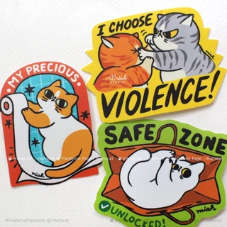 💭ชุดที่ 3 พร้อมส่ง💭ไดคัทสติกเกอร์ แมวสามัญประจำบ้าน ชุดที่ 3 My Home Cat Sticker Vol.3 by Miah Studio