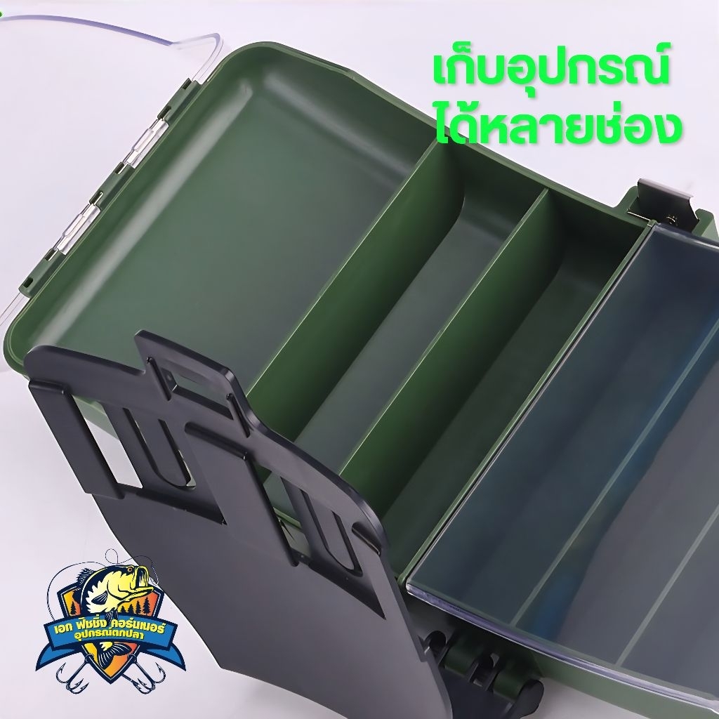 กล่องคาดเอวตกปลา ใส่อุปกรณ์เหยื่อปลอมมีให้เลือกสีดำ/เทา/เขียว - รูปที่ 2