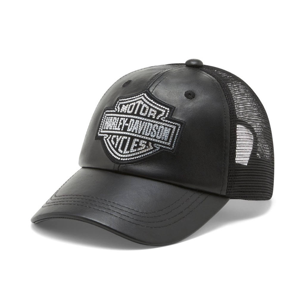 หมวกแก๊ป BLING BAR & SHIELD LEATHER TRUCKER CAP 97707-25RW