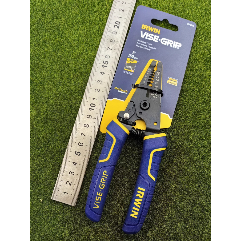 คีมปอกสายไฟ Irwin (อเมริกา) ขนาด 6 นิ้ว  ยี่ห้อ: IRWIN  ขนาด: 6 นิ้ว  สภาพ: ของใหม่