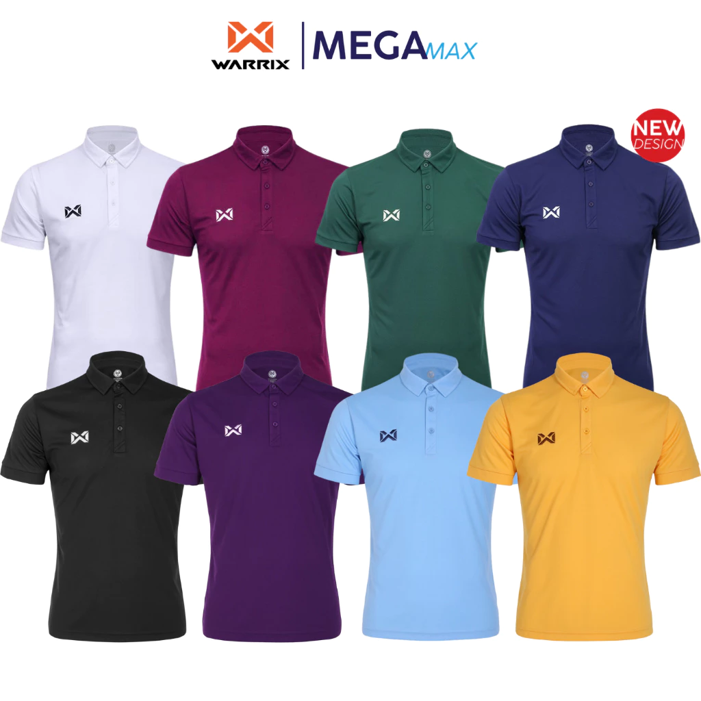 เสื้อโปโล Warrix 252PLACL30 รุ่น LINEX POLO SHIRT ผ่าชายข้าง โลโก้ปัก รุ่นใหม่2025