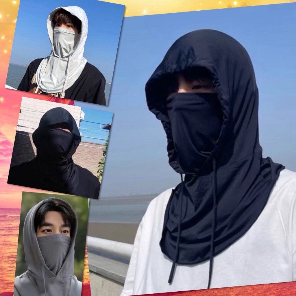 🌈 ฮู้ด โม่ง ผ้าลื่น หน้ากาก ผ้าบัฟ หมวก กันแดด โม่งคลุมหัว ปิดปาก รุ่นผ้าเย็น หมวกโม่ง กันแดด UV กันฝุ่น กันร้อน กันลม 🌈