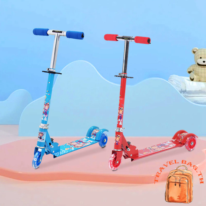 🛴สกู๊ตเตอร์ 3 ล้อ สำหรับเด็ก|ปรับระดับได้ พับเก็บได้ สำหรับการเดินทางที่สะดวก