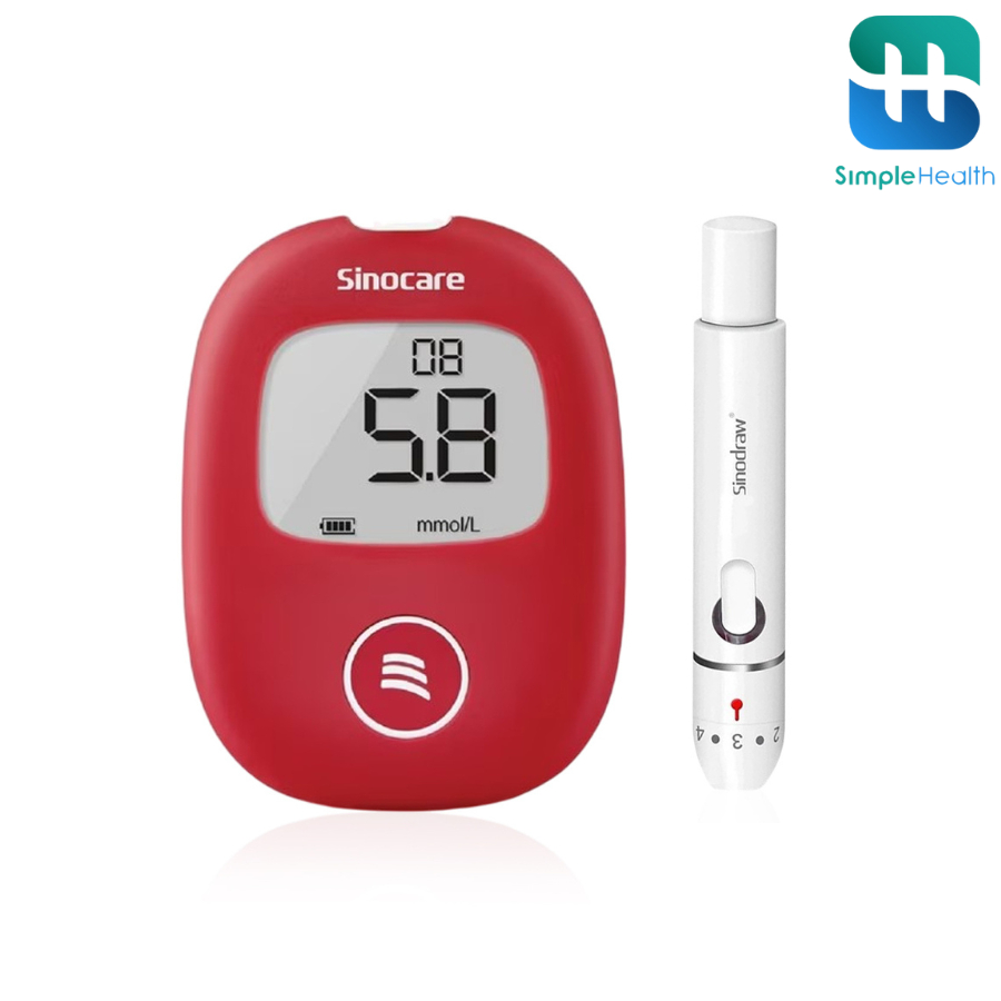 Simple Health เครื่องตรวจวัดระดับน้ำตาลในเลือด ชุดตรวจน้ำตาลในเลือด Blood Glucose Monitoe ใช้งานง่าย แม่นยำ อ่านค่าเร็ว