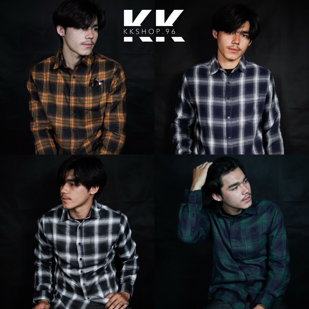 เสื้อลายสก็อตแขนยาว Kkshop.96