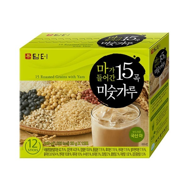 [ของแท้] 마가들어간15곡미숫가루 Damtuh 15 Roasted Grains with Yam (ผงธัญพืช 15 ชนิด 12 ซอง) 240g