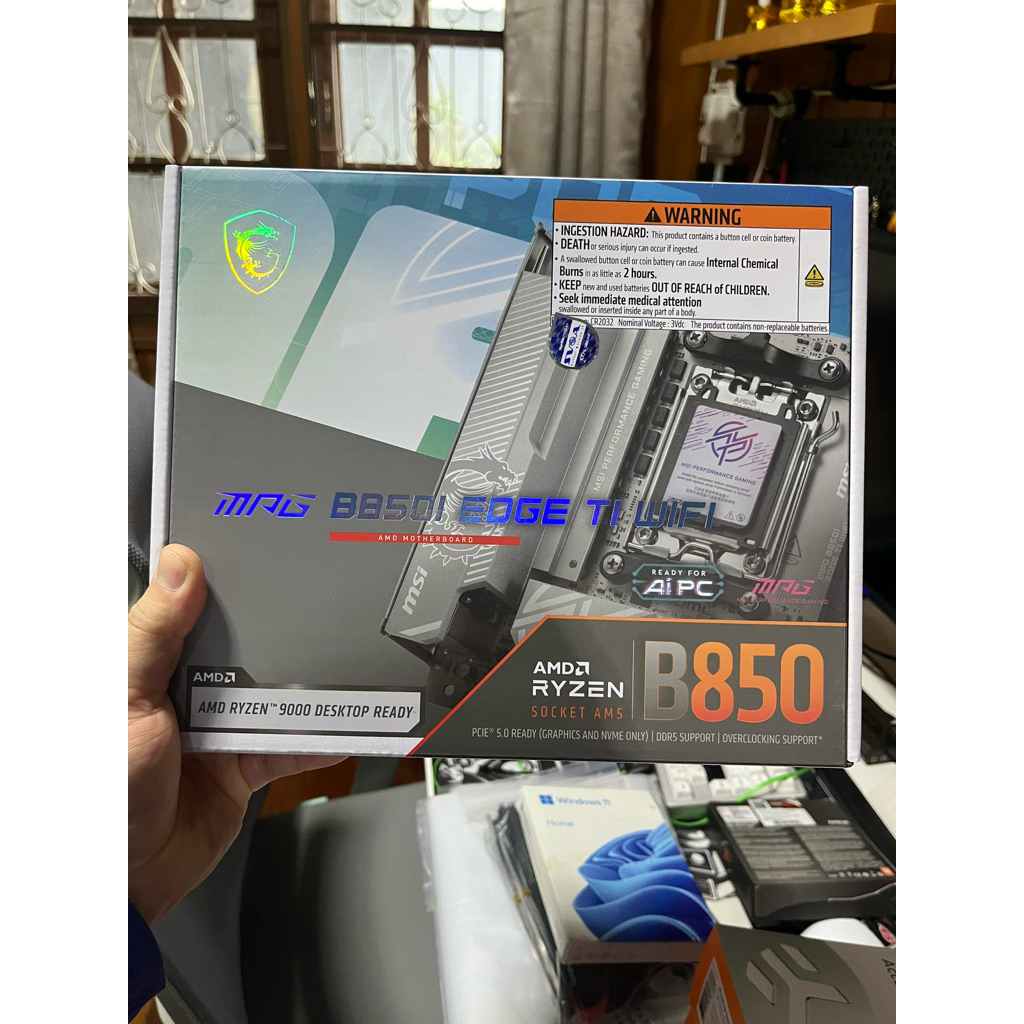 MSI MPG B850I EDGE TI WIFI AMD AM5 ITX Motherboard (เมนบอร์ด)