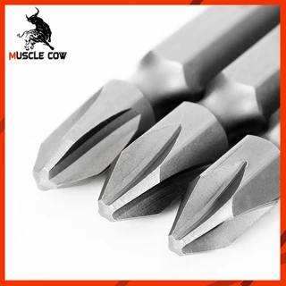 MUSCLE COW ดอกไขควงไฟฟ้า PH2 หัวแฉก ดอกสองด้าน เหล็ก S2 แข็งแรง แม่เหล็กดูดแน่น 1ชุด5ชิ้น