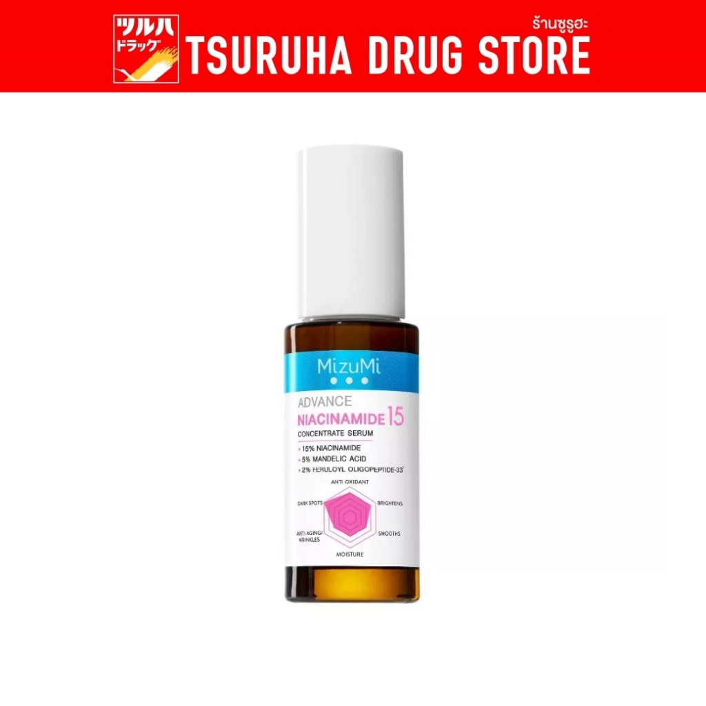 มิซึมิ แอดวานซ์ ไนอะซินาไมด์ 15 คอนเซนเทรท เซรั่ม 30 มล. MizuMi Advance Niacinamide 15 Concentrate Serum 30 ml
