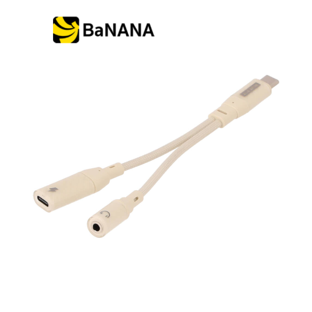 สายแปลง Blue Box CoreLine USB-C to 3.5mm + USB-C Fast Charge Converter Apricot by Banana IT