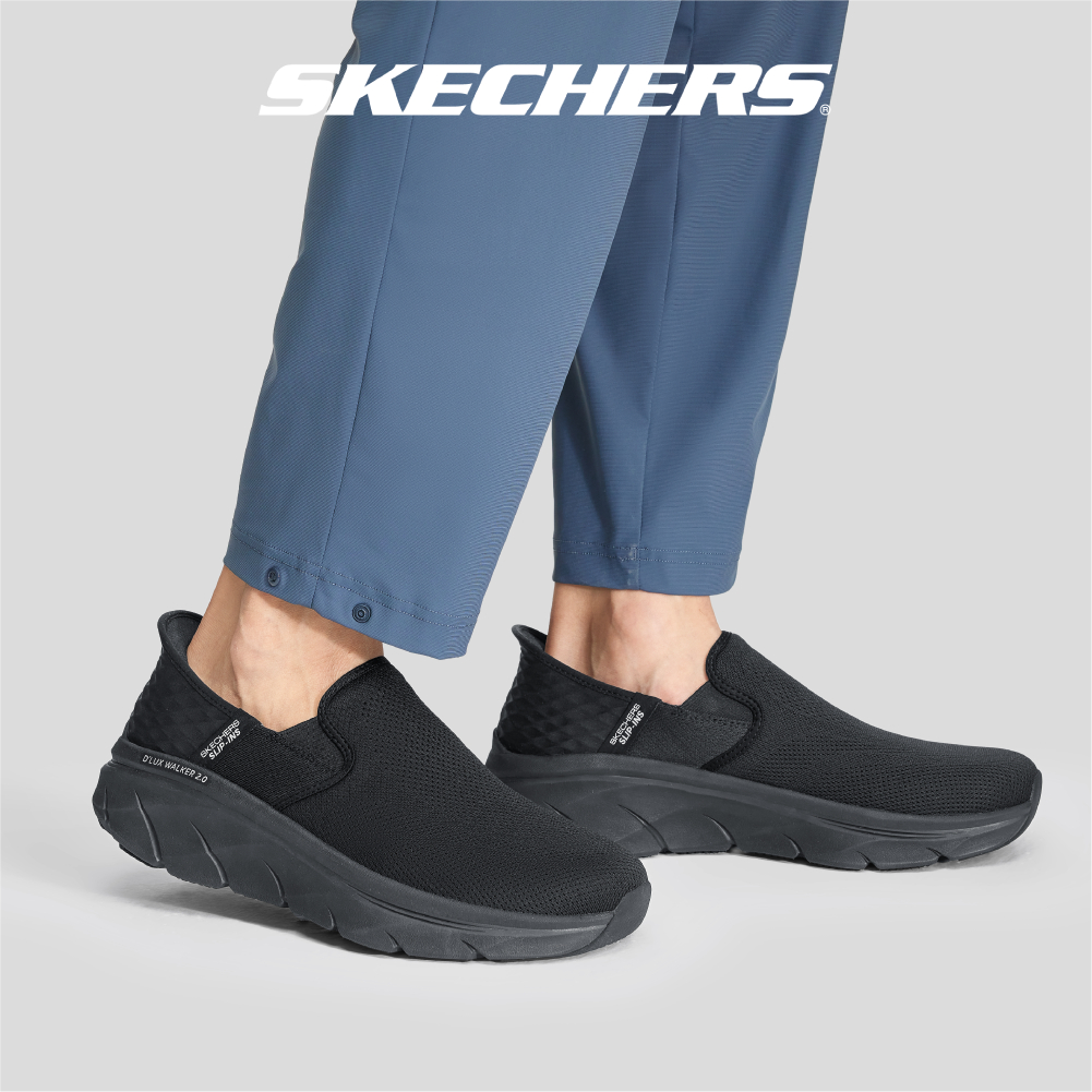 Skechers สเก็ตเชอร์ส รองเท้าผู้ชาย Men D'Lux Walker 2.0 Sport Shoes - 232463-BBK - Air-Cooled Memory Foam