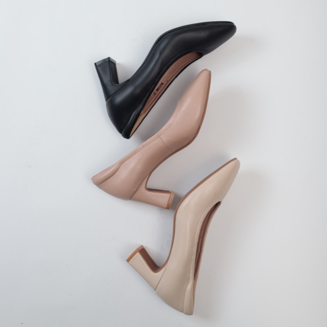 KIAH 80304 | MINA HEELS 2.5" รองเท้าหนังแกะ ส้นสูง2.5" ดีไซน์ส้นพิเศษ ส้นเรียวบาง แต่ไม่ส้นเข็ม เดิน