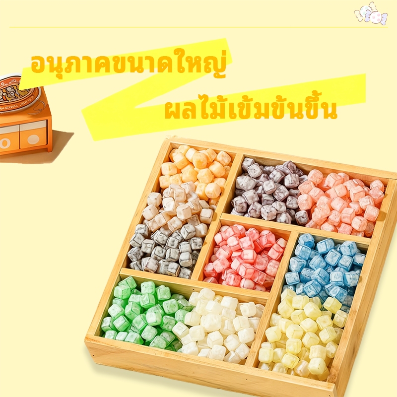 น้ำตาลเปรี้ยวรสผลไม้ก้อนเหนียว บรรจุภัณฑ์ 1000 กรัม เปรี้ยวและหวานที่ชื่นชอบของเด็ก รสชาติผสม（โรงงานขายตรง）