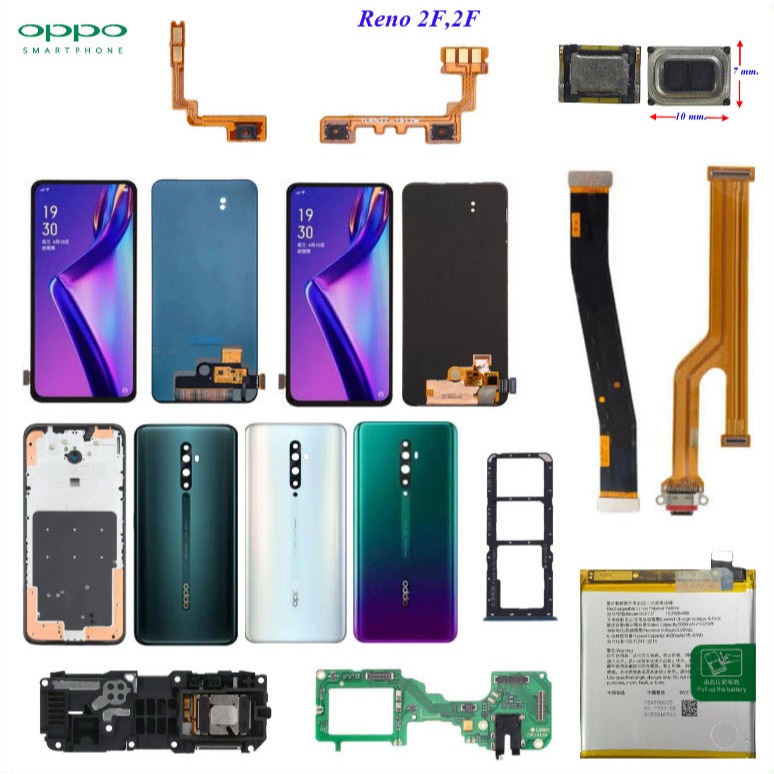 อะไหล่มือถือ Oppo Reno 2F,CPH1989,Reno 2Z,CPH1945/สายแพร/ลำโพงหูฟัง/กระดิ่งเสียงเรียกเข้า/ฝาหลัง/ถาดใส่ซิมการ์ด/แบตเตอรี
