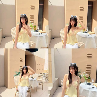 BY IRA Logan top เสื้อสายเดี่ยวผ้าลูกไม้ฉลุ ดีเทลแต่งลูกไม้ สีละมุนน่ารักแอบเซ็กซี่ ใส่แมทช์กับกางเกงขาสั้น