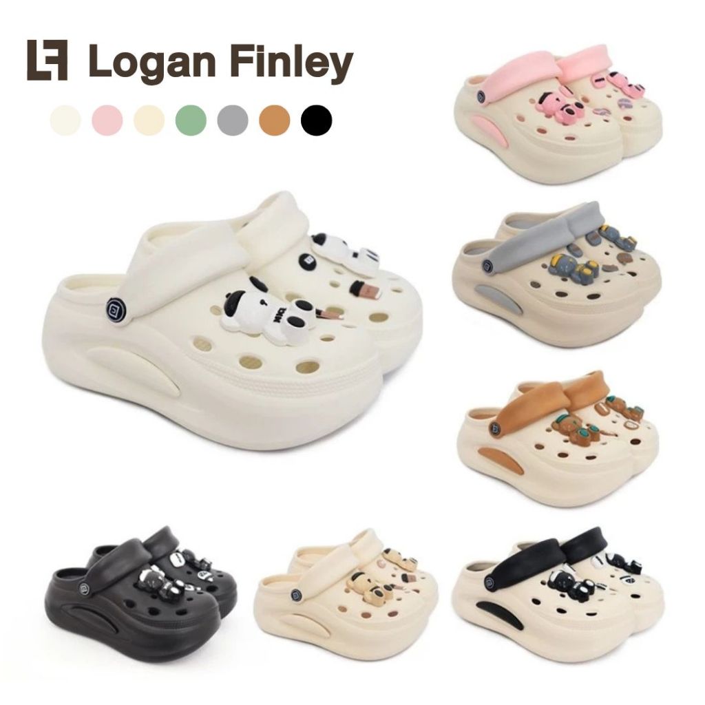 Logan Finley รองเท้าหัวโต ลายหมี พื้นนุ่ม / NO : BDE738