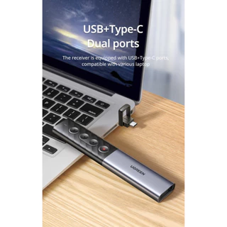 UGREEN 80136 Wireless Presenter Dual Conection (USB and Type-C) (1ชิ้น)