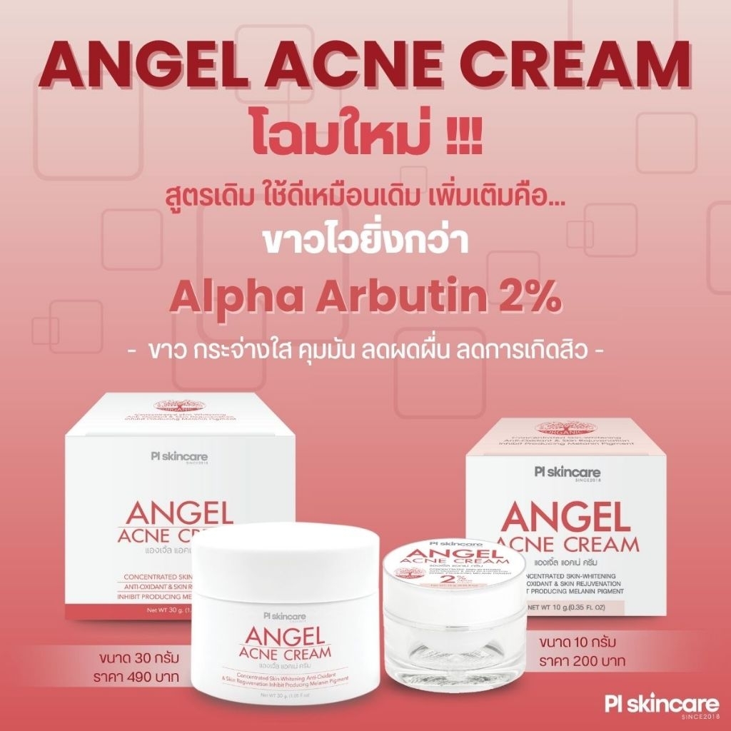 PL Skincare Angel Acne Cream ครีมแต้มสิว ลดสิว รอยสิว จุดด่างดำ สำหรับผิวมัน