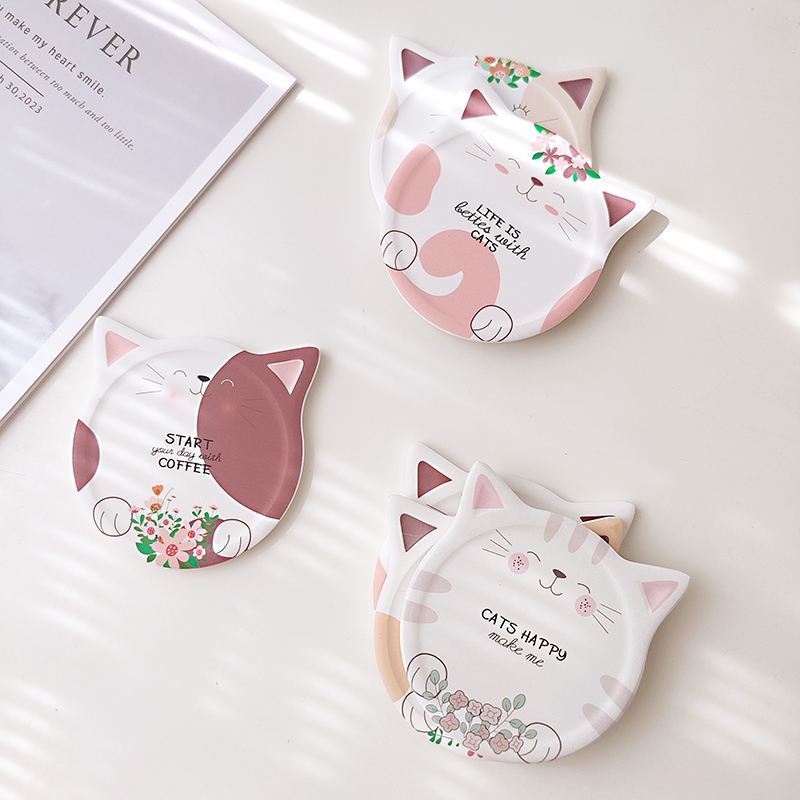 ShopAt.Two[CS7241] ที่รองแก้วซับน้ำ แผ่นหินรองแก้ว ดูดซับน้ำแห้งไว กันความร้อน พร้อมจัดส่งในไทย